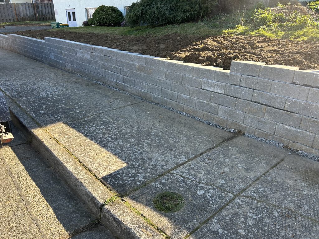 Concrete block retaining wall in Portland