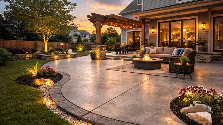 Backyard Patio Contractor for Custom Concrete Patio Installation